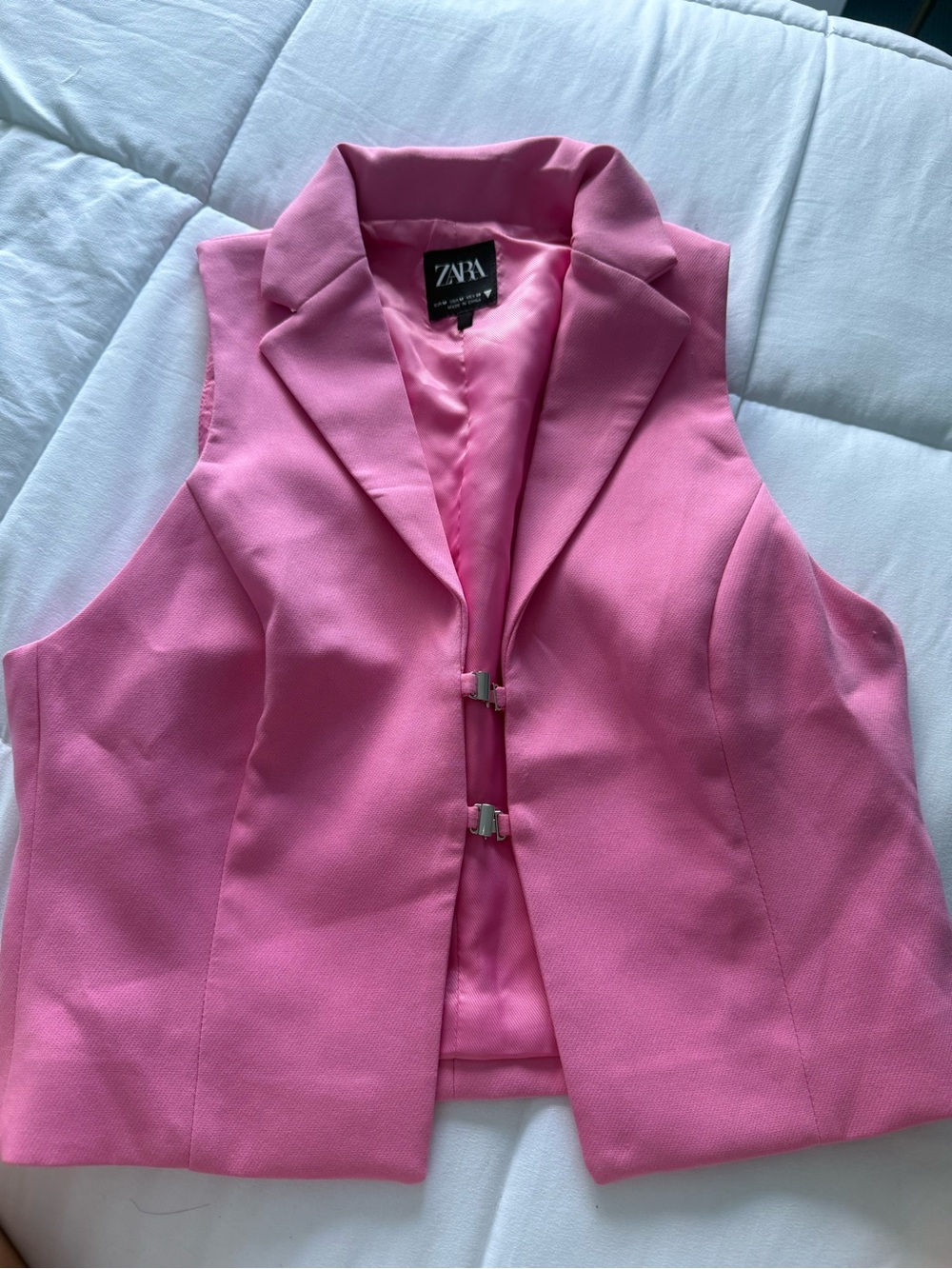 Zara Pink Hook Closure Vest Size M